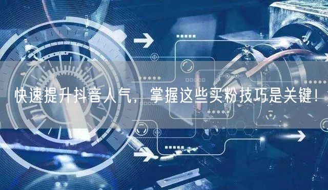 快速提升抖音人气,掌握这些买粉技巧是关键!
