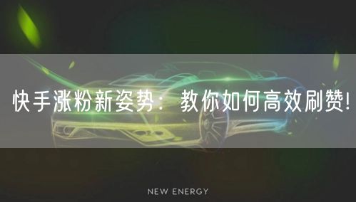 快手涨粉新姿势:教你如何高效刷赞!