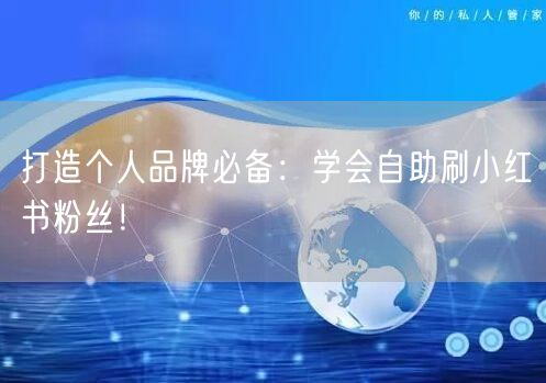打造个人品牌必备:学会自助刷小红书粉丝!