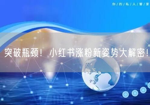突破瓶颈!小红书涨粉新姿势大解密!