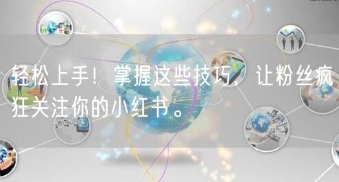 轻松上手!掌握这些技巧,让粉丝疯狂关注你的小红书。