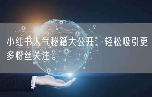 小红书人气秘籍大公开,轻松吸引更多粉丝关注。