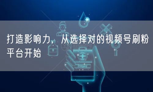 打造影响力,从选择对的视频号刷粉平台开始
